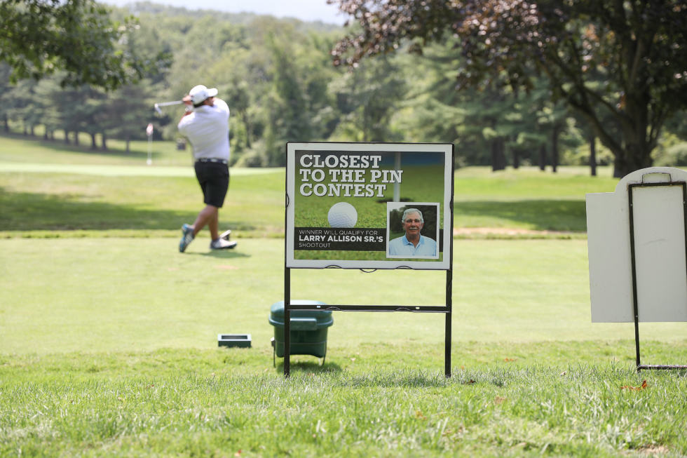 golfer taking a swing